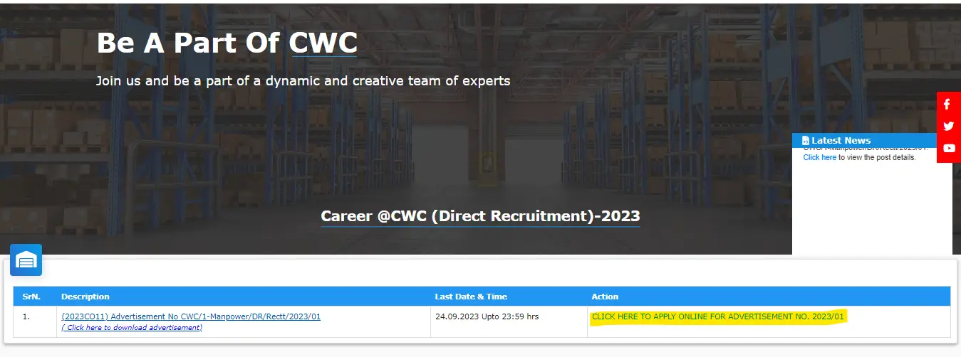 CWC Recruitment 2023 step 4